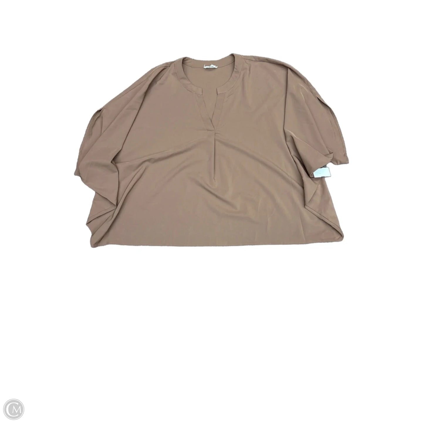 Top Short Sleeve By Andree By Unit In Brown, Size: M