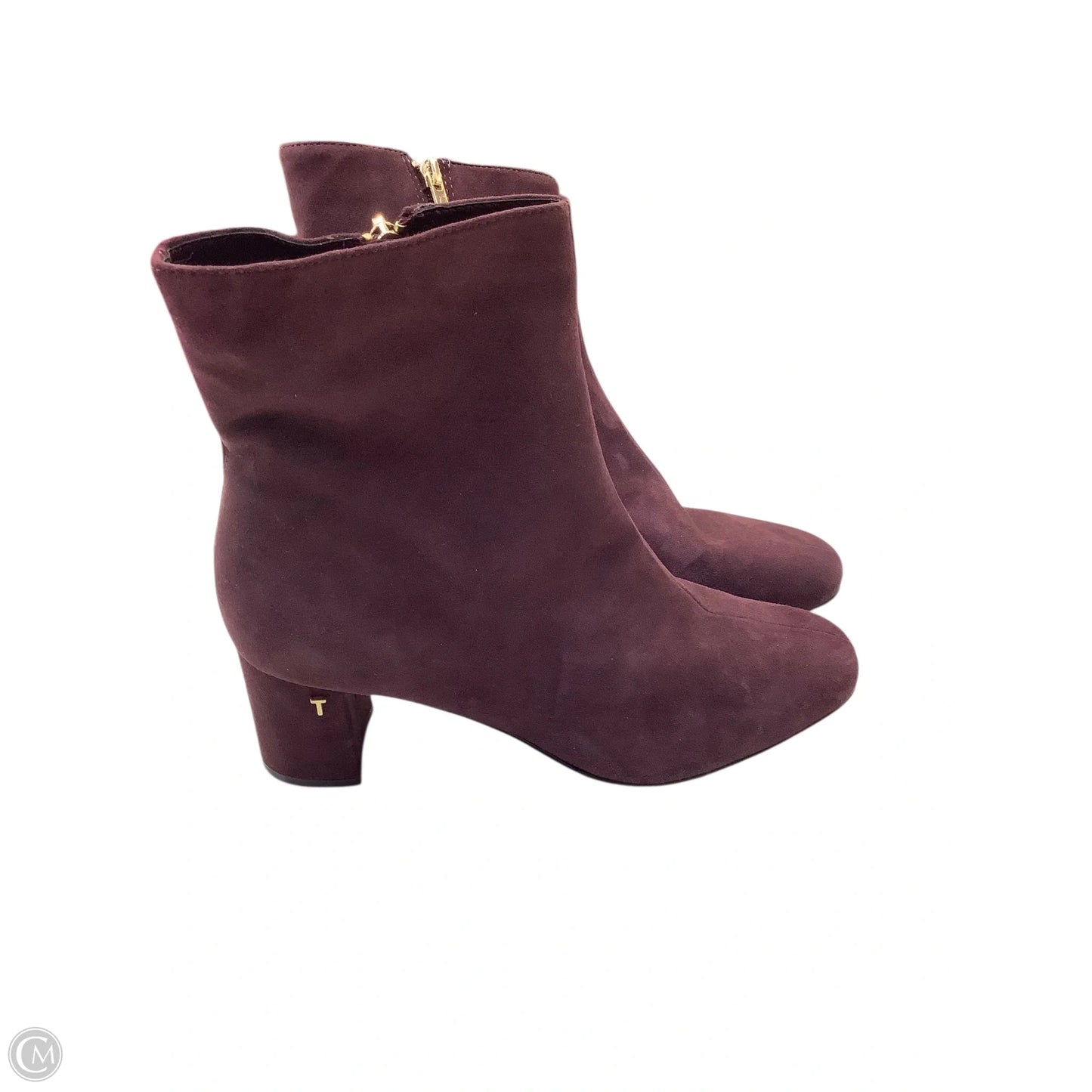 Boots Ankle Heels By Ted Baker In Maroon, Size: 9