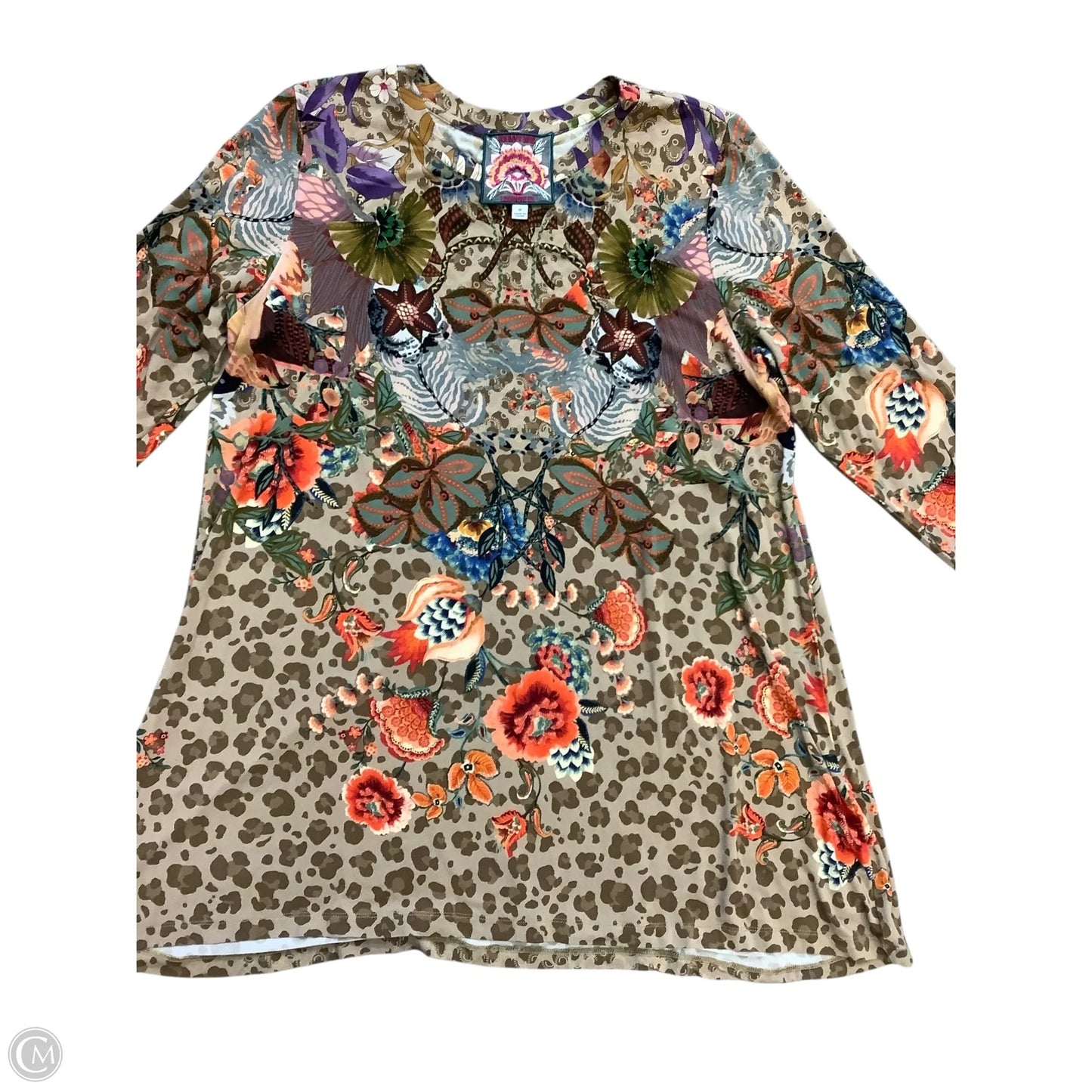 Tunic Long Sleeve By Johnny Was In Brown, Size: M