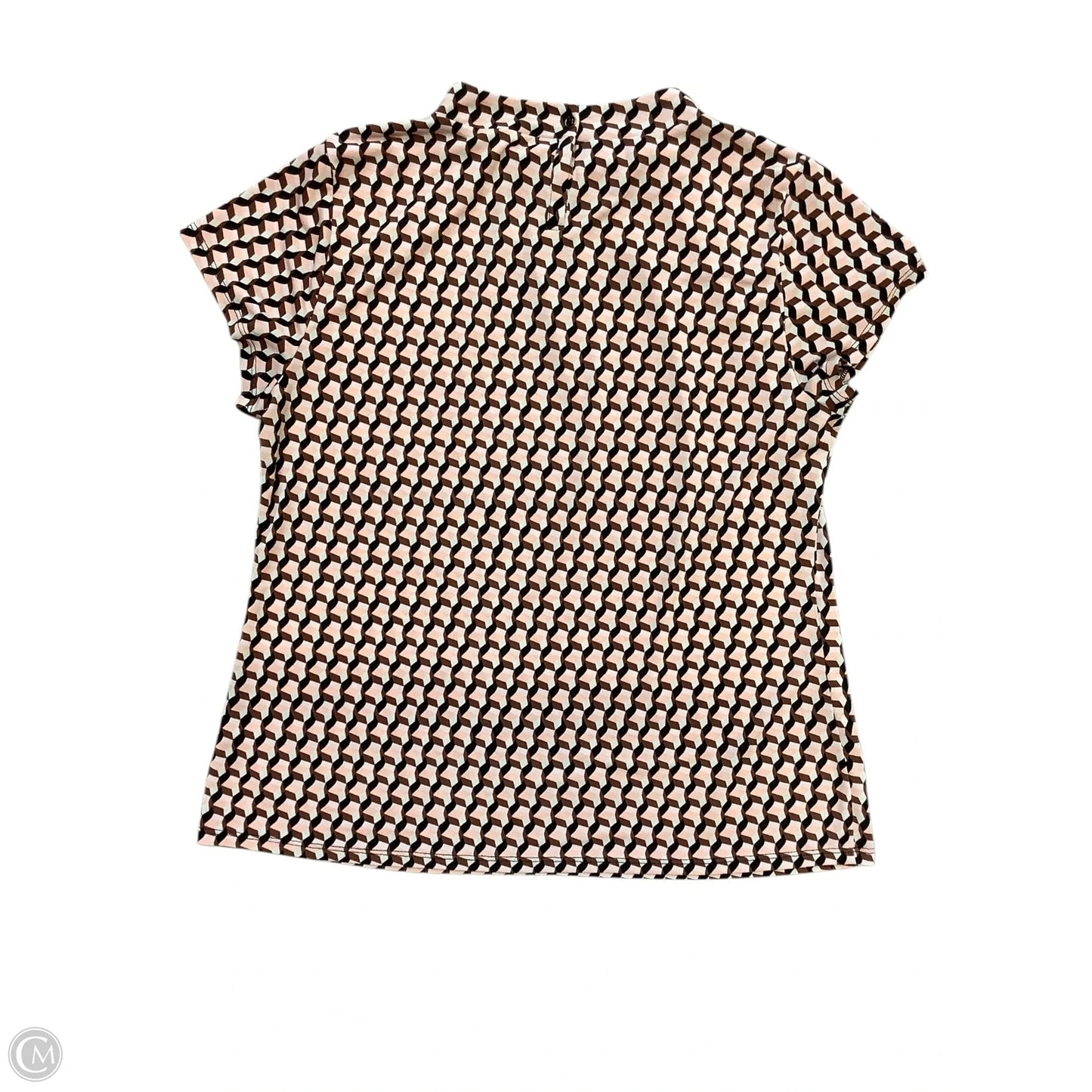 Top Short Sleeve By Adrianna Papell In Black & Pink, Size: L