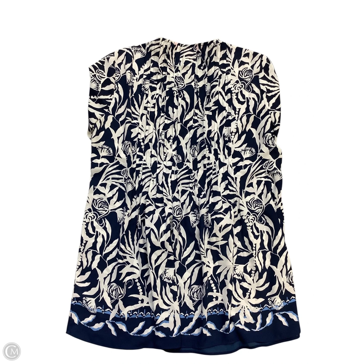 Top Long Sleeve Designer By Lilly Pulitzer In Blue & White, Size: S