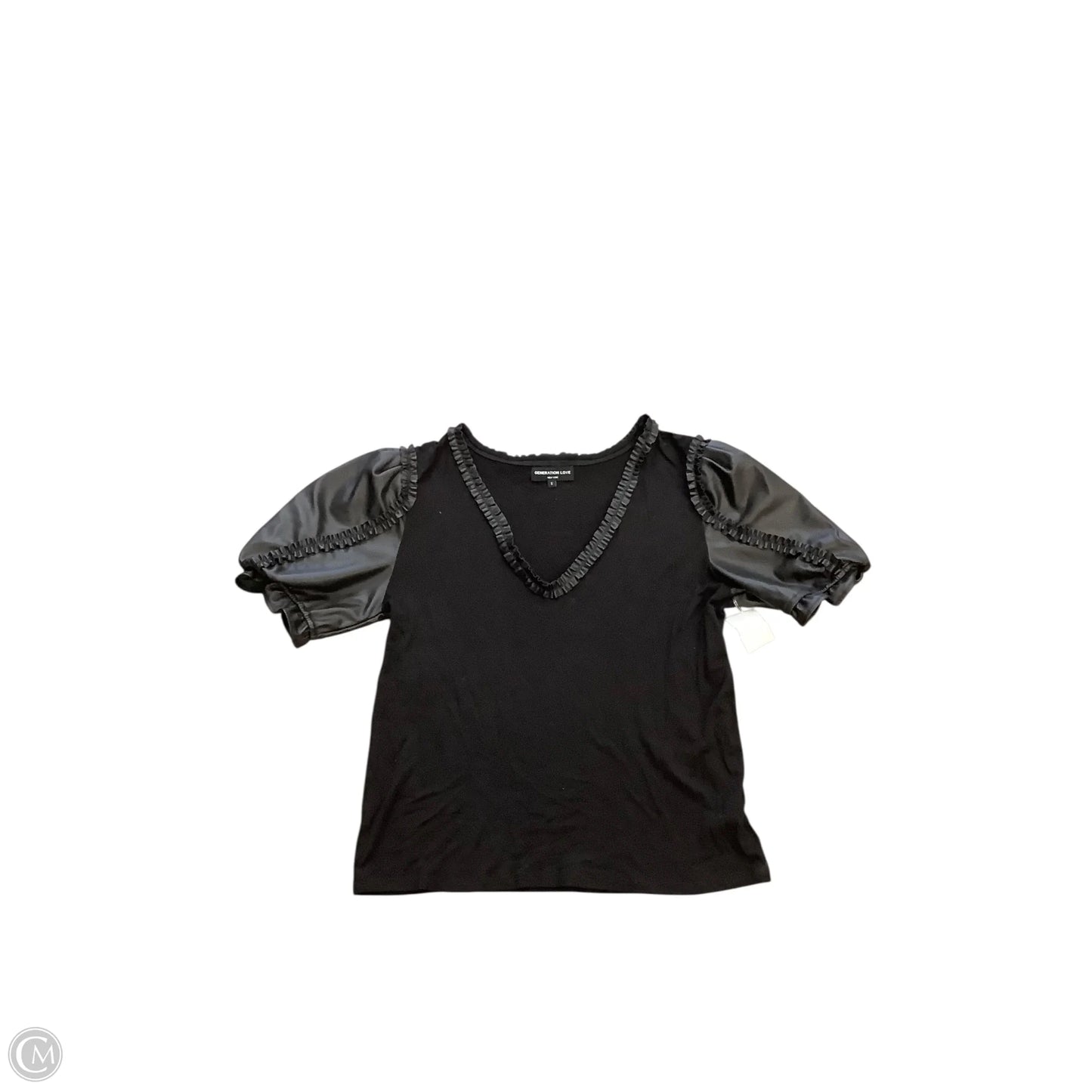 Top Short Sleeve By Clothes Mentor In Black, Size: S