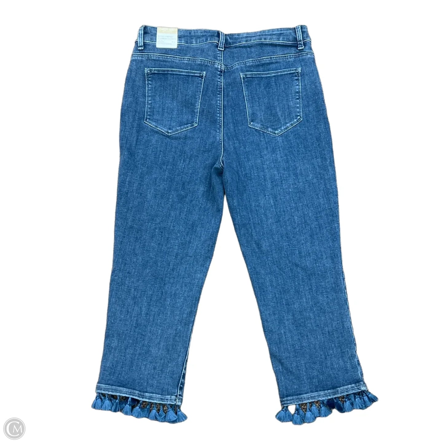 Jeans Cropped By Chicos In Blue Denim, Size: 8