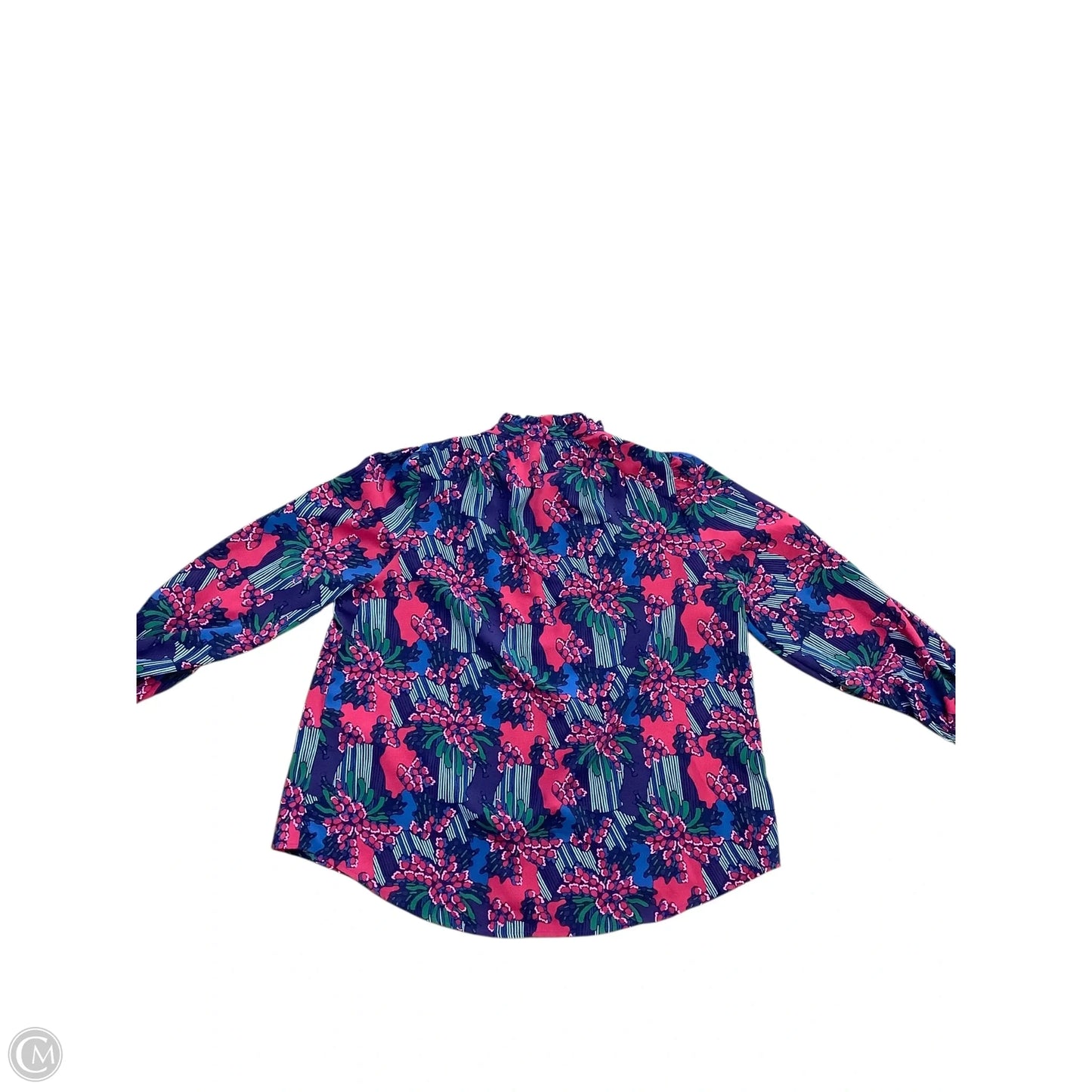 Blouse Long Sleeve By Cmc In Blue & Pink, Size: S