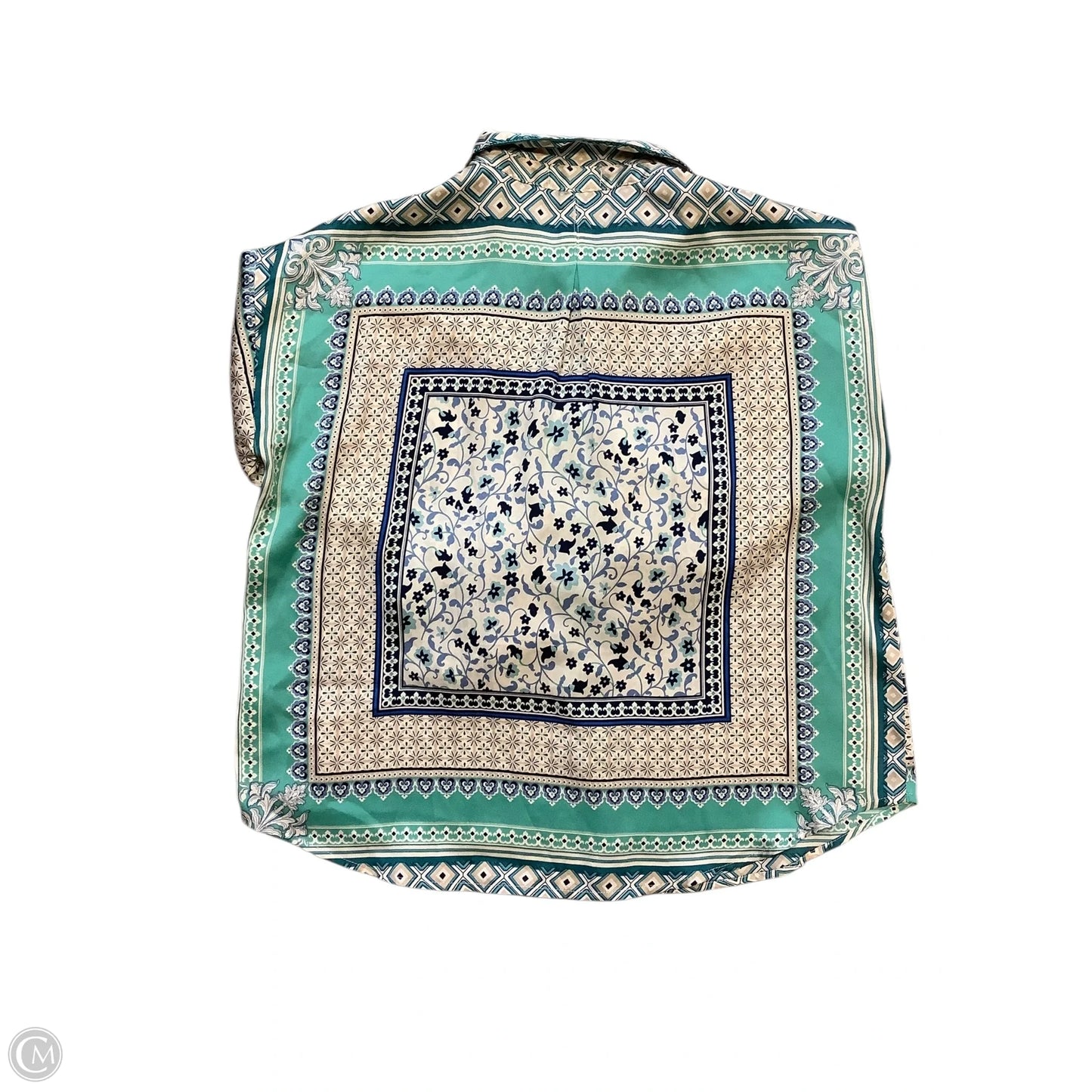 Blouse Long Sleeve By Fate In Blue & Brown, Size: S