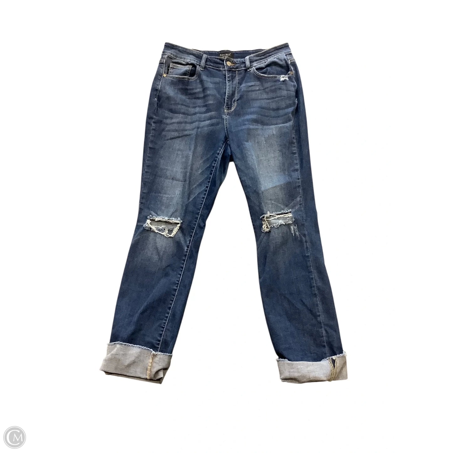 Jeans Straight By Judy Blue In Blue Denim, Size: 14