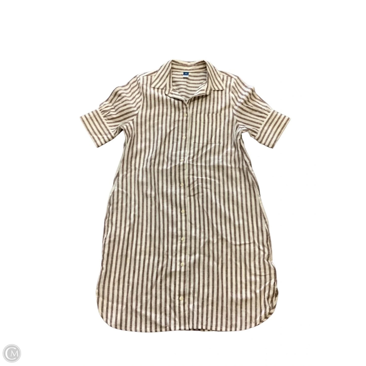 Dress Casual Midi By Old Navy In Brown & White, Size: Xs