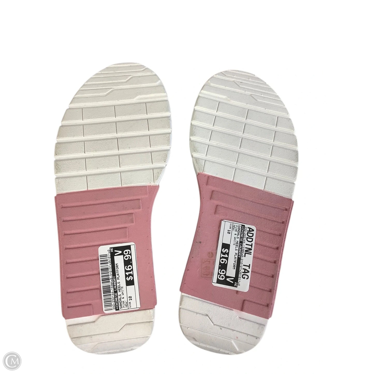 Sandals Heels Platform By Chinese Laundry In Pink & White, Size: 10
