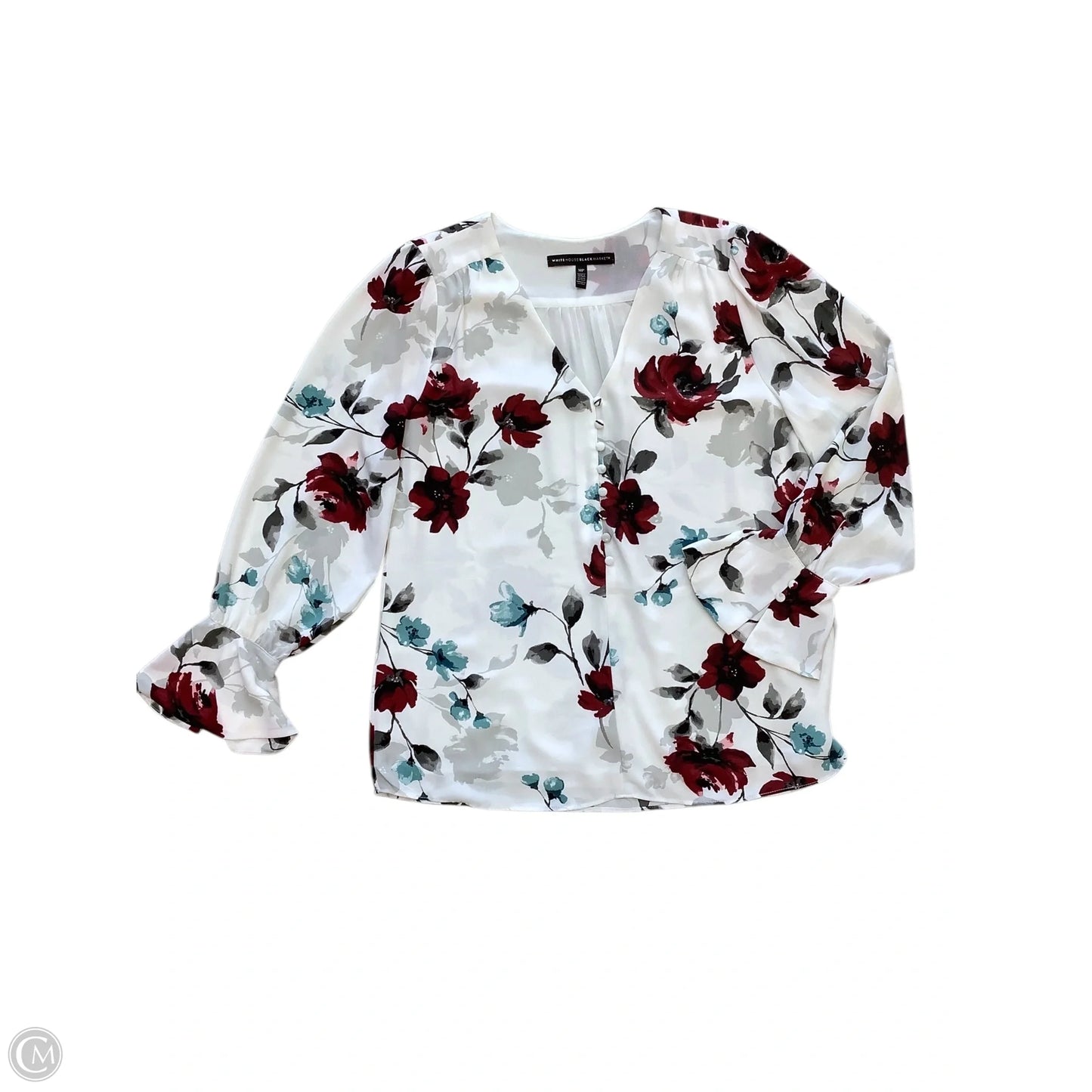 Blouse Long Sleeve By White House Black Market In White, Size: Mp