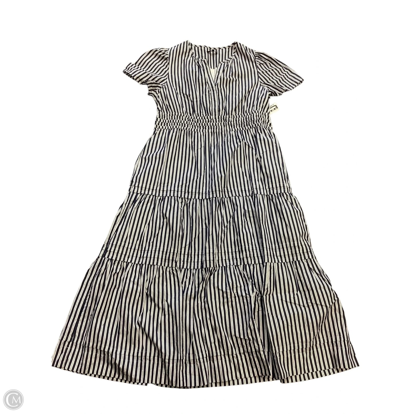 Dress Casual Maxi By Quince In Blue & White, Size: Xl