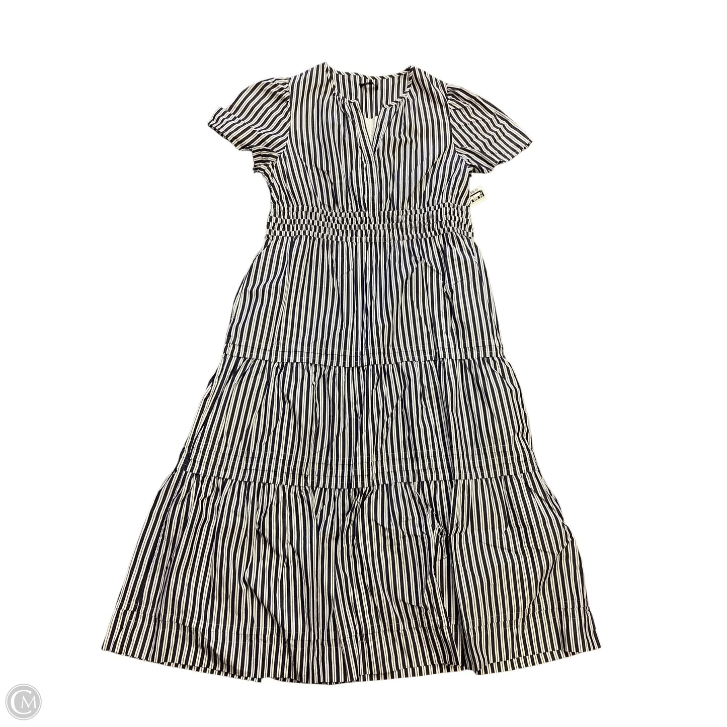Dress Casual Maxi By Quince In Blue & White, Size: Xl
