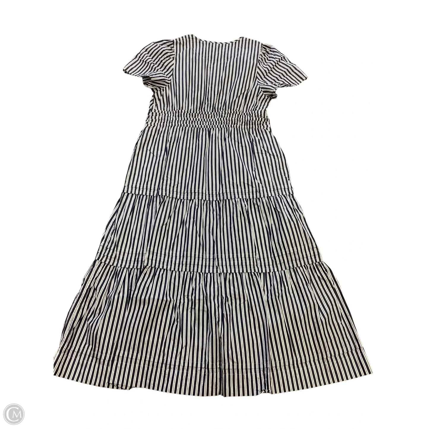 Dress Casual Maxi By Quince In Blue & White, Size: Xl