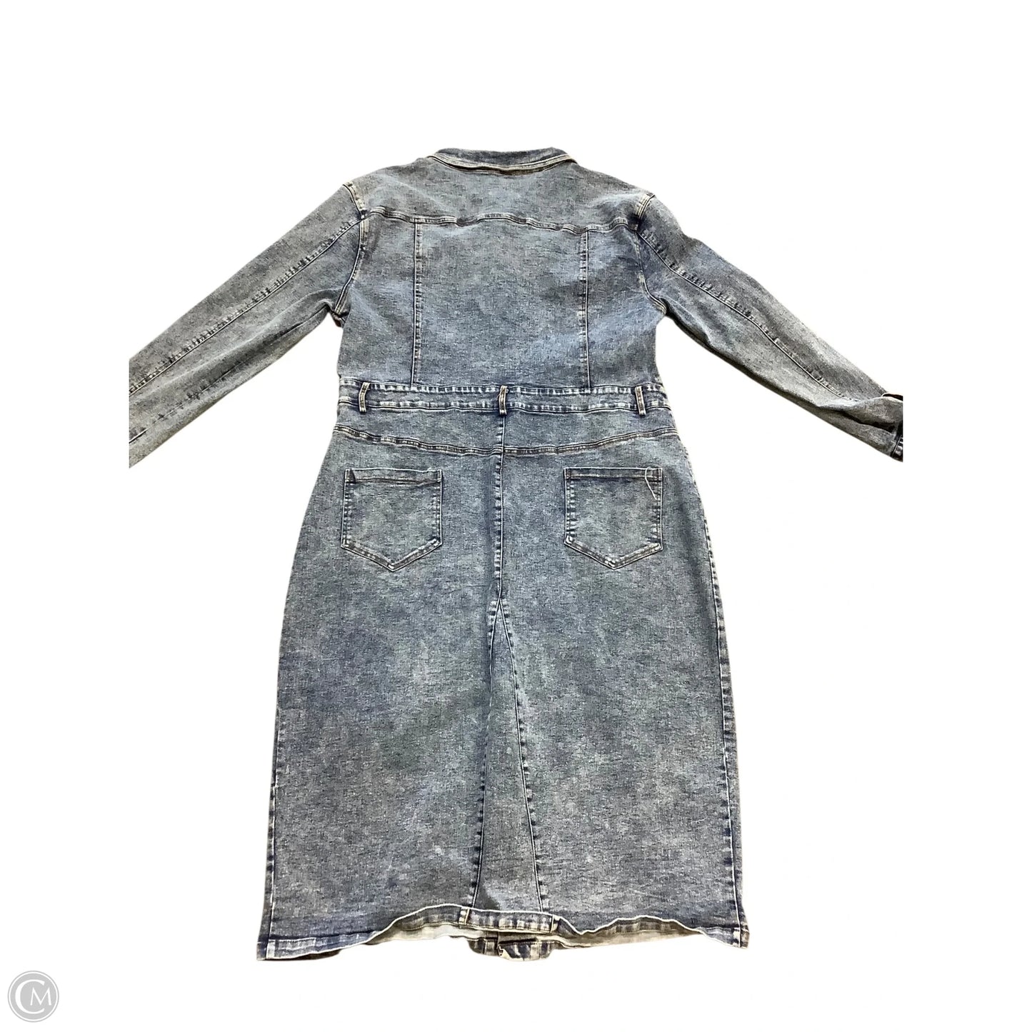 Dress Casual Maxi By Impressions In Blue Denim, Size: 1x