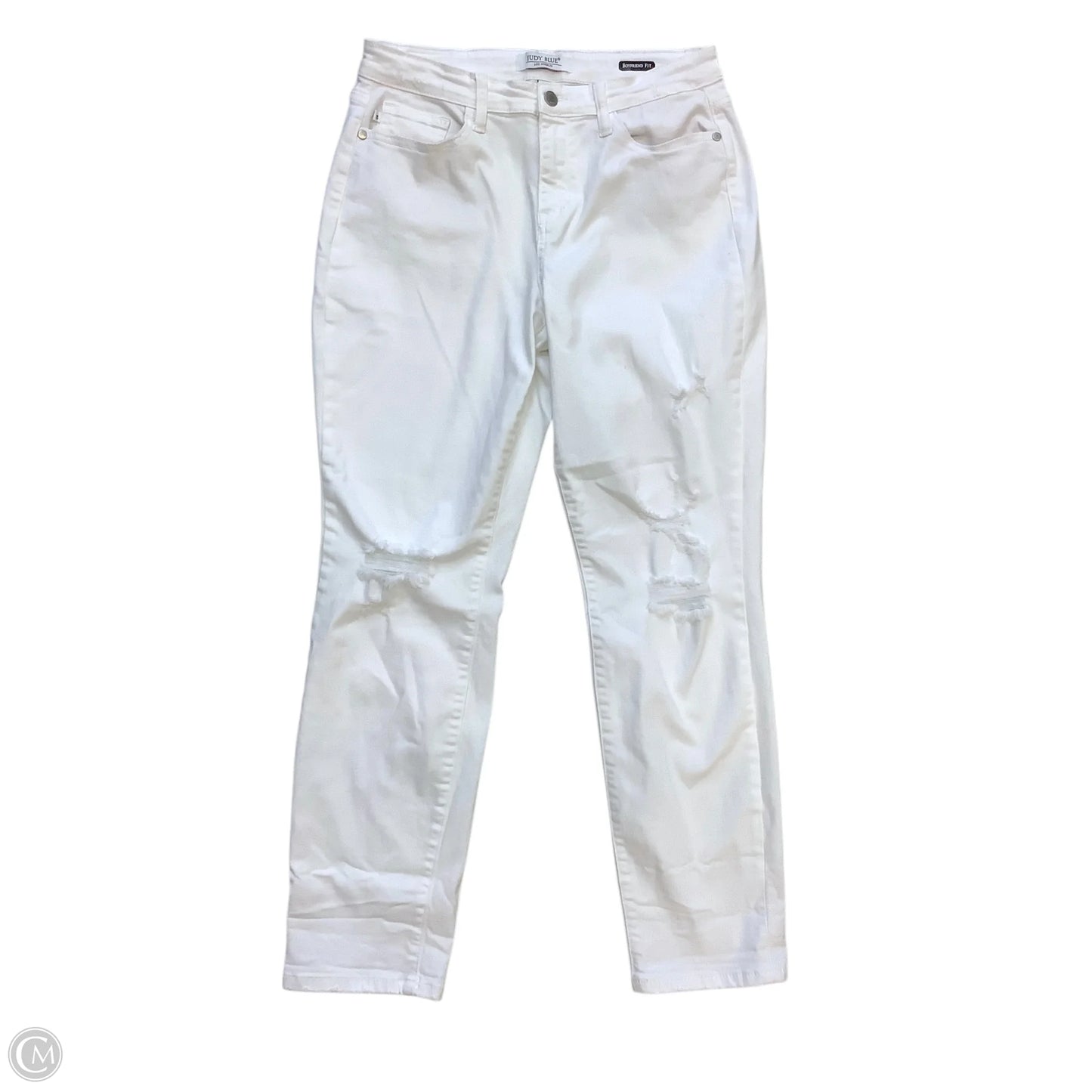 Jeans Boyfriend By Judy Blue In White Denim, Size: 8/9(29)