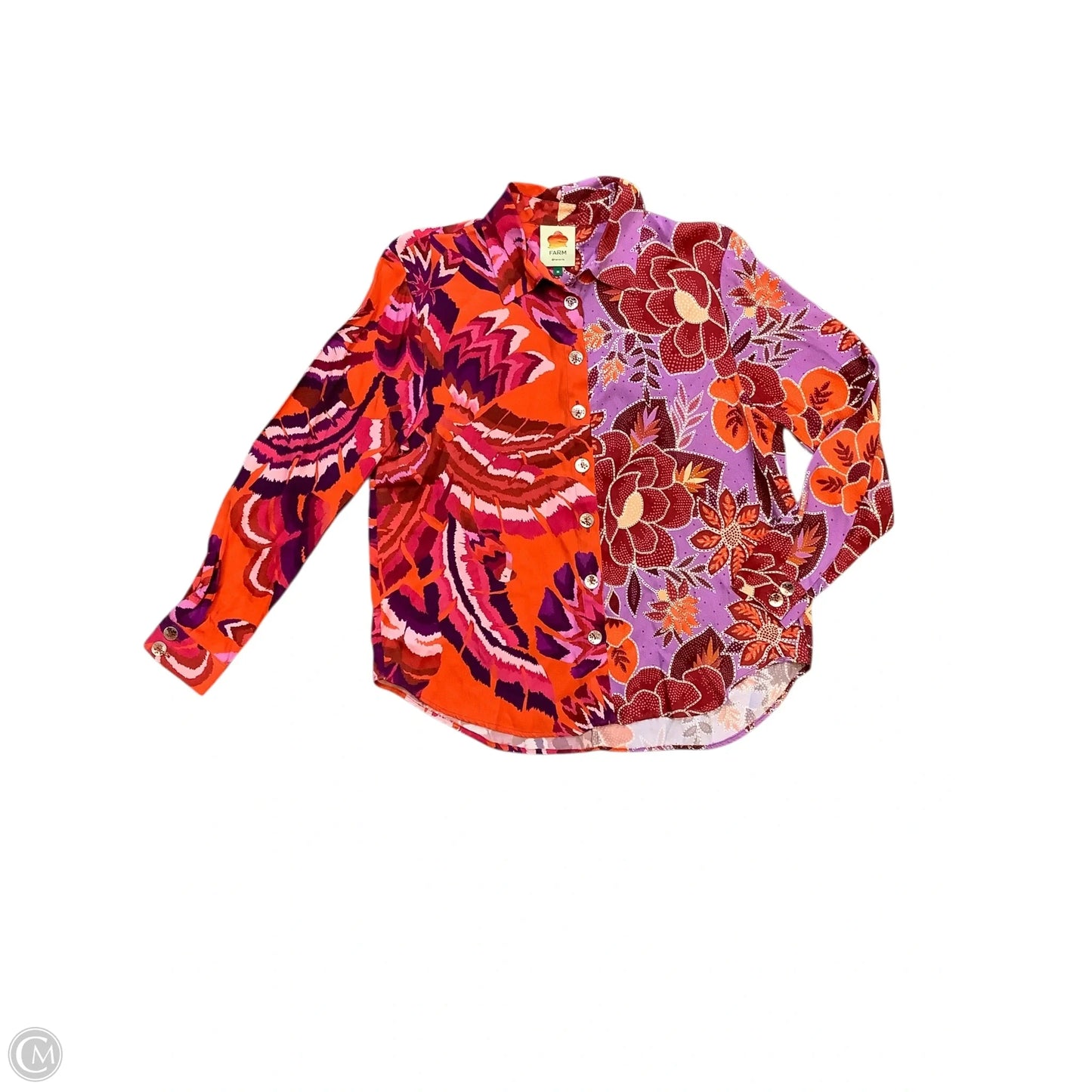 Blouse Long Sleeve By Farm Rio In Multi-colored, Size: M