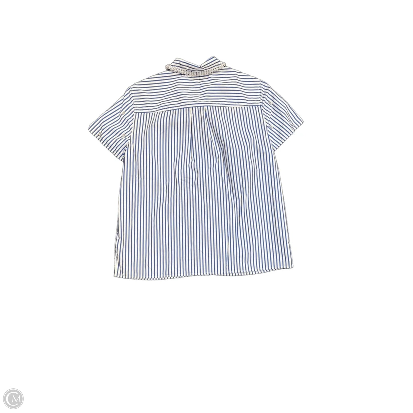 Top Short Sleeve By Talbots In Blue & White, Size: Xs