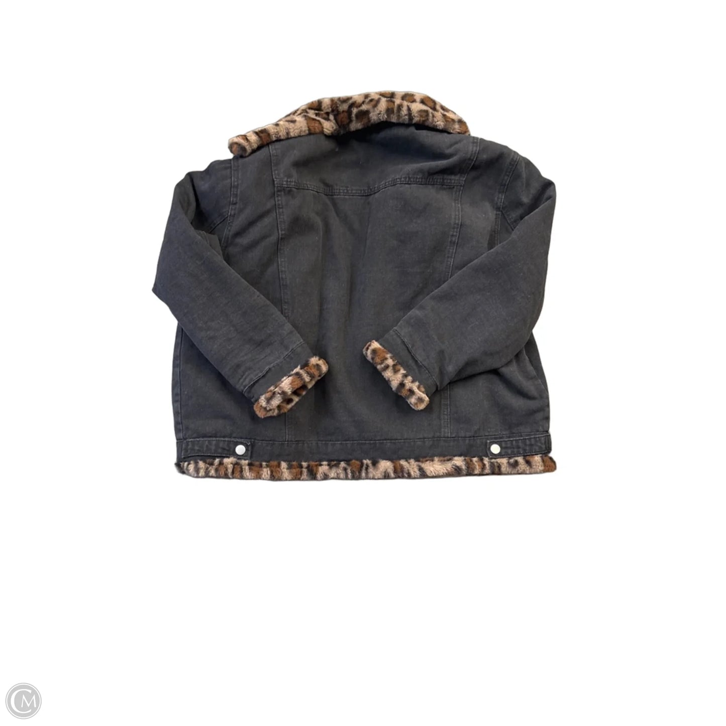 Jacket Denim By Clothes Mentor In Black, Size: L