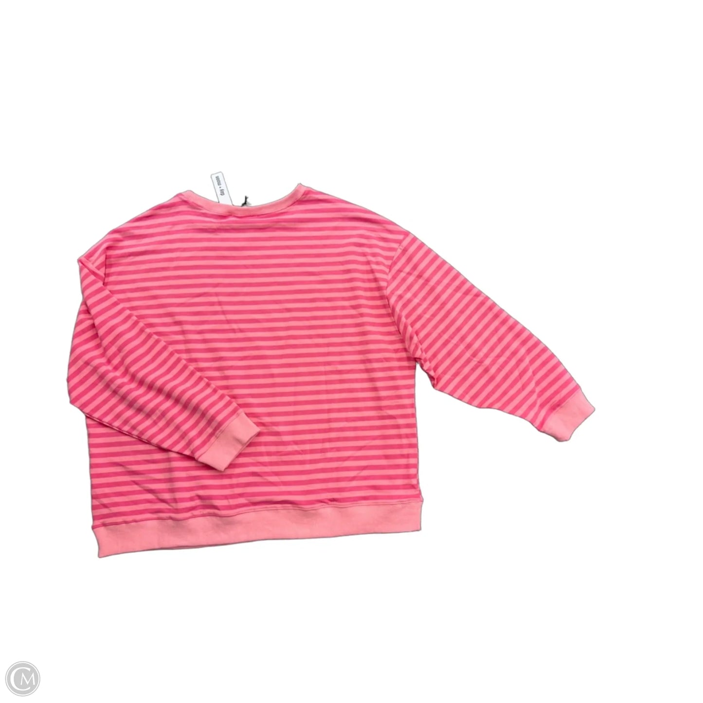 Sweatshirt Crewneck By Day + Moon In Striped Pattern, Size: L