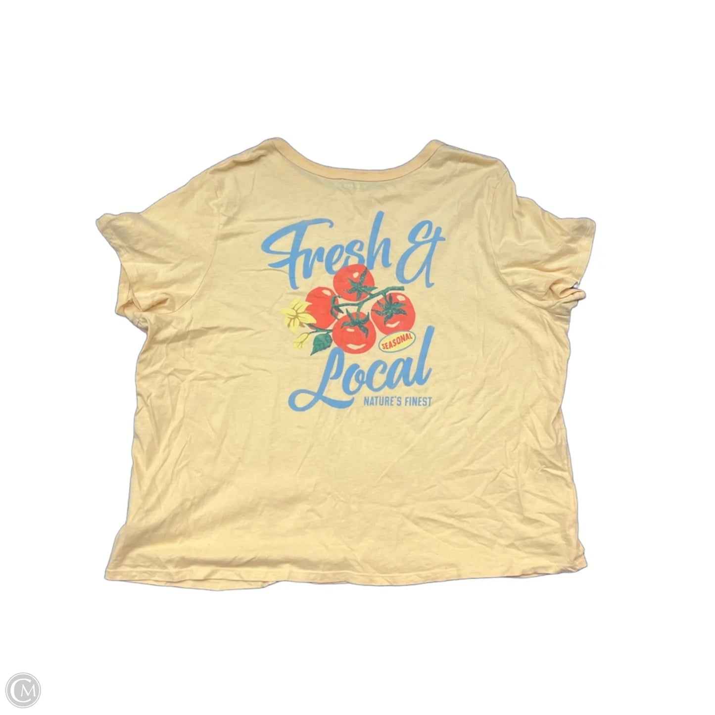 Top Short Sleeve By Clothes Mentor In Yellow, Size: 2x