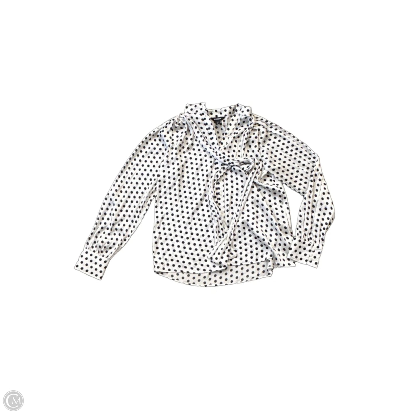 Top Long Sleeve By Express In Polkadot Pattern, Size: M