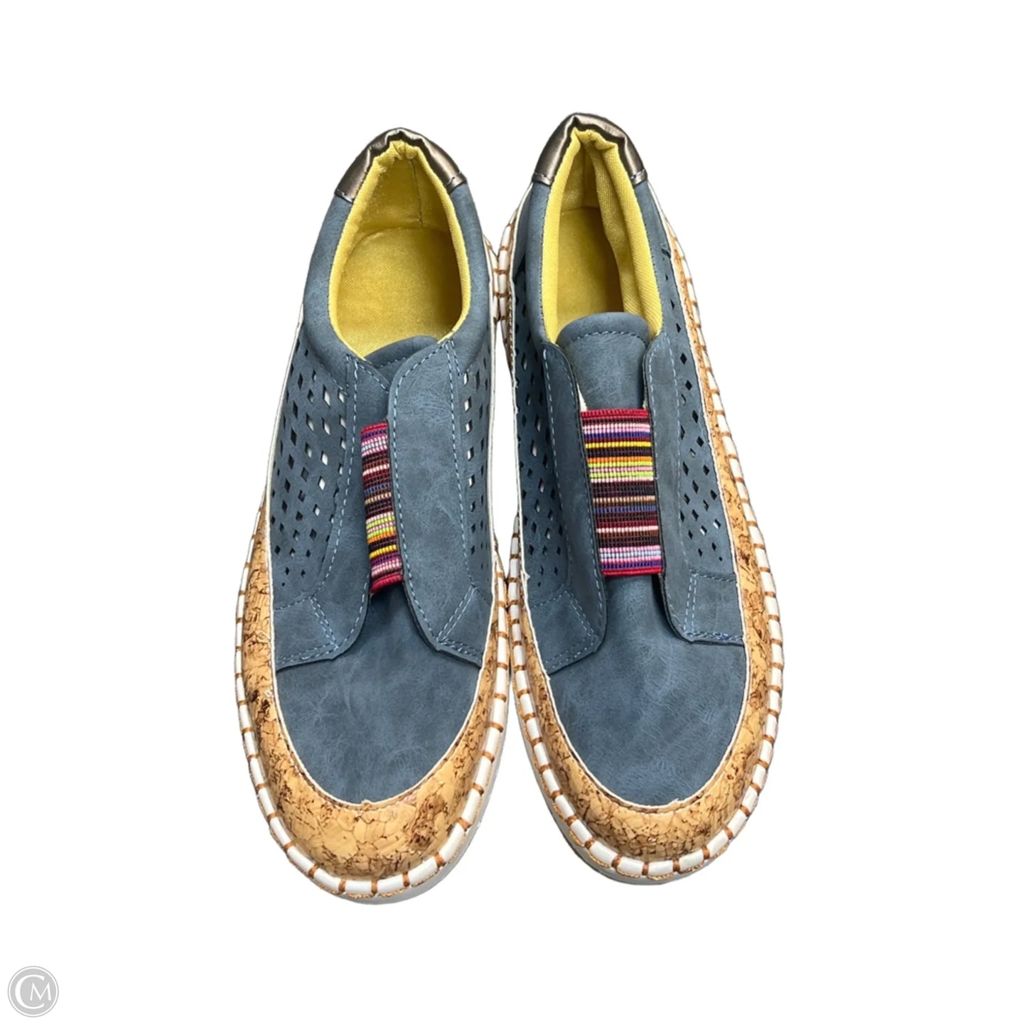 Shoes Flats By Clothes Mentor In Blue & Tan, Size: 8.5