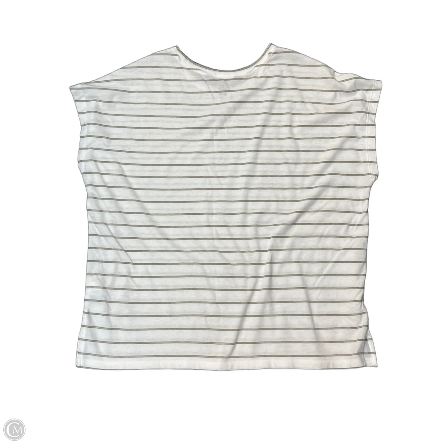 Top Short Sleeve By Banana Republic In Green & White, Size: S