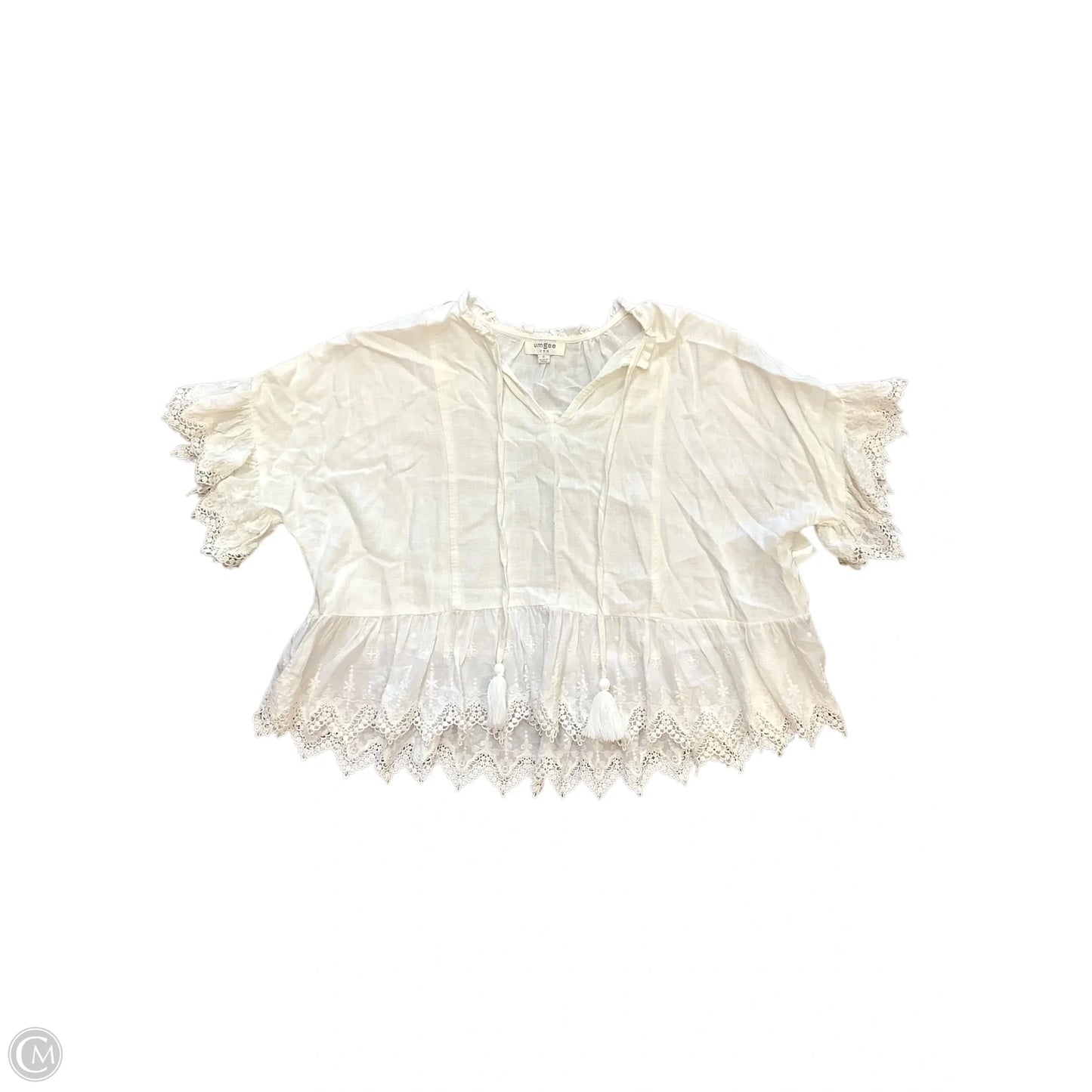 Top Short Sleeve By Umgee In White, Size: S