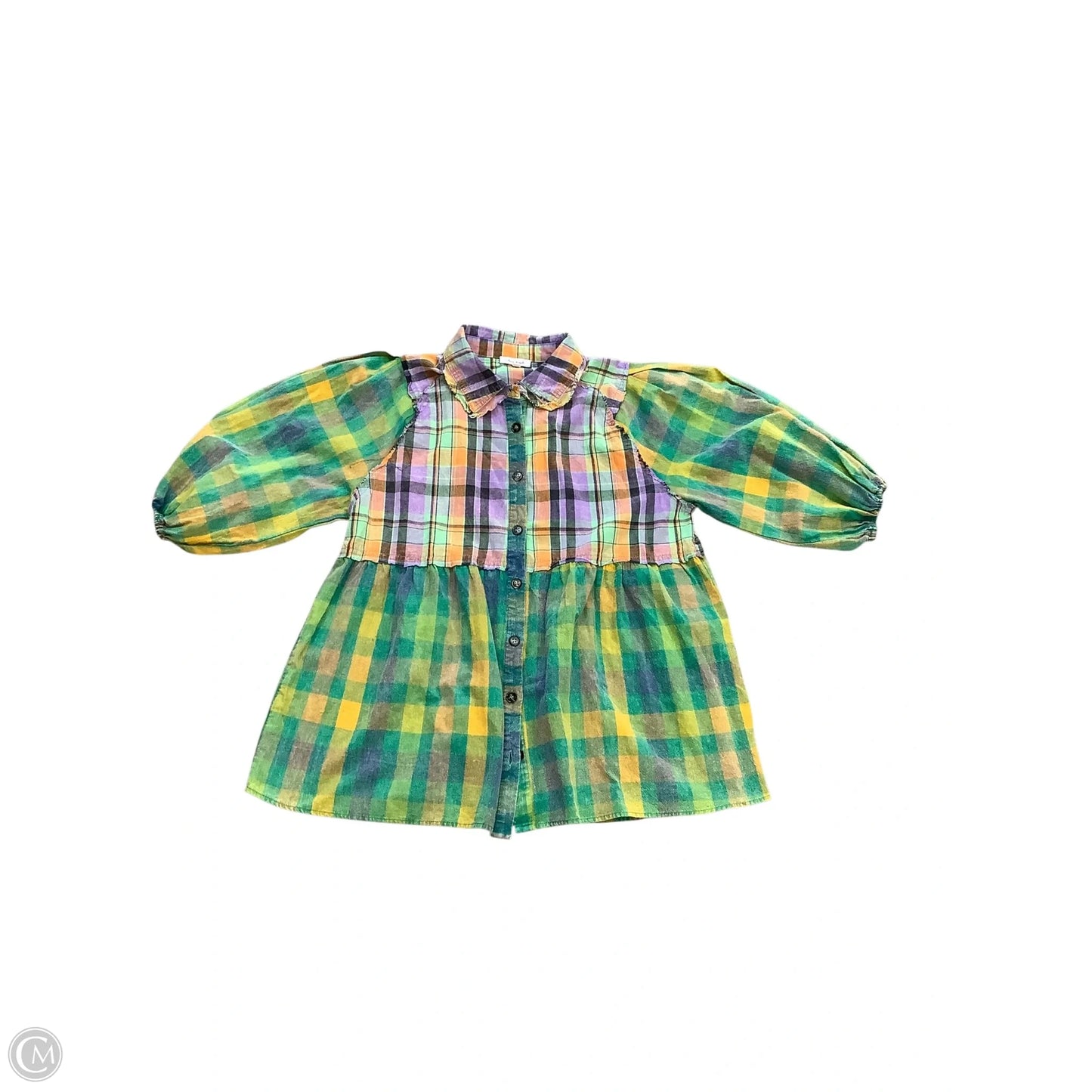 Top Long Sleeve By White Birch In Green & Purple, Size: M