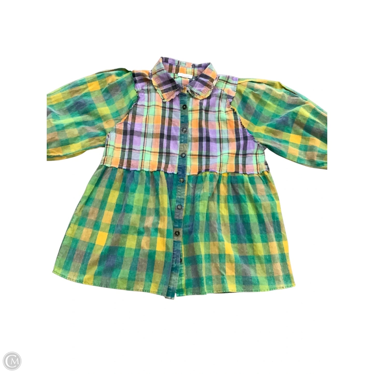 Top Long Sleeve By White Birch In Green & Purple, Size: M