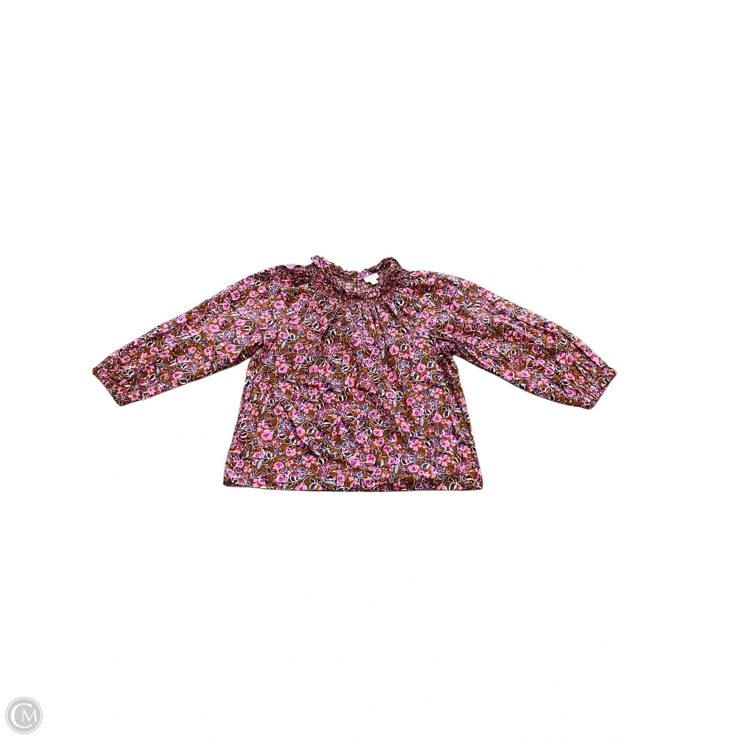 Blouse Long Sleeve By J. Crew In Brown & Purple, Size: M