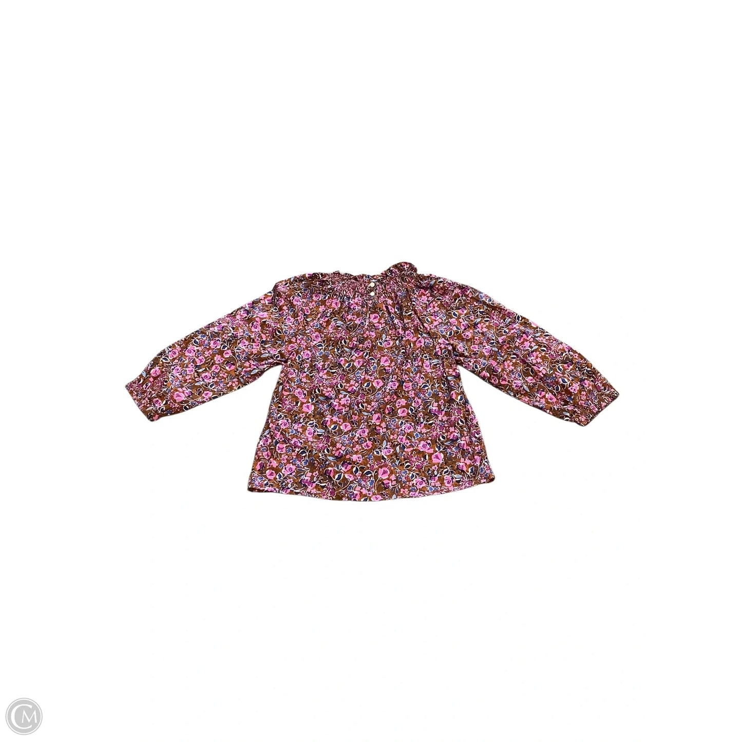 Blouse Long Sleeve By J. Crew In Brown & Purple, Size: M