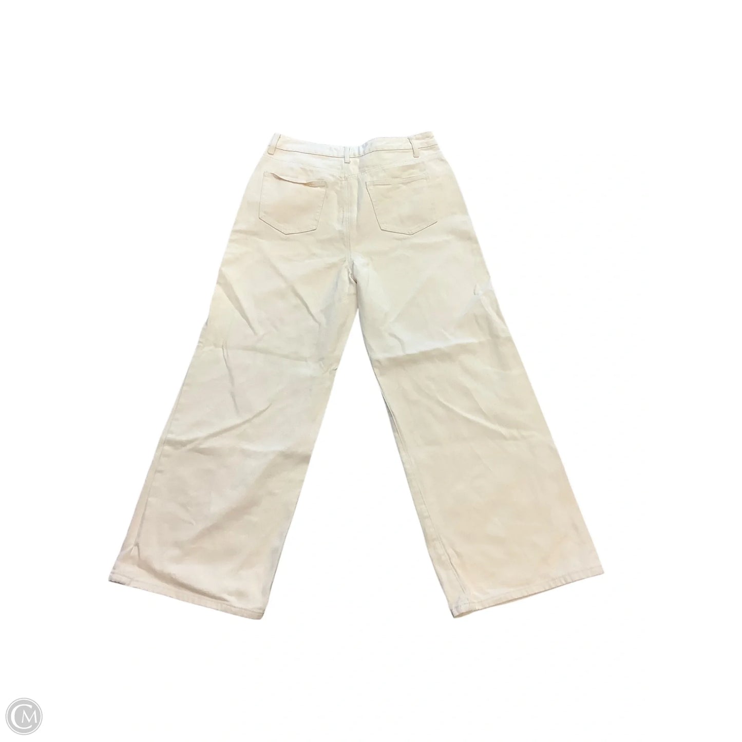 Jeans Wide Leg By Clothes Mentor In Cream, Size: L