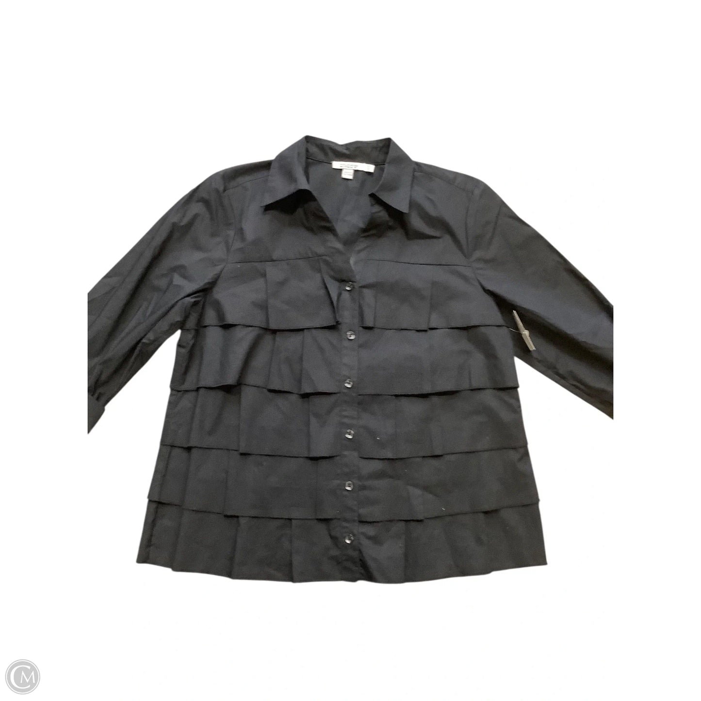 Blouse Long Sleeve By Chicos In Black, Size: S