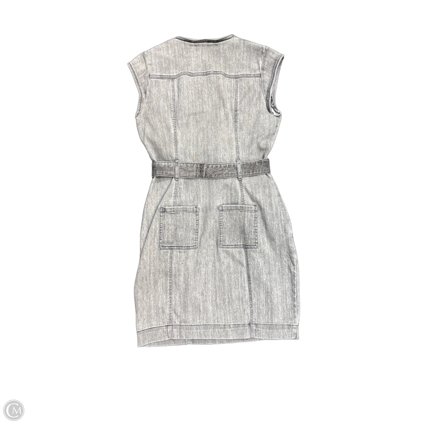 Dress Casual Midi By White House Black Market In Grey Denim, Size: 4
