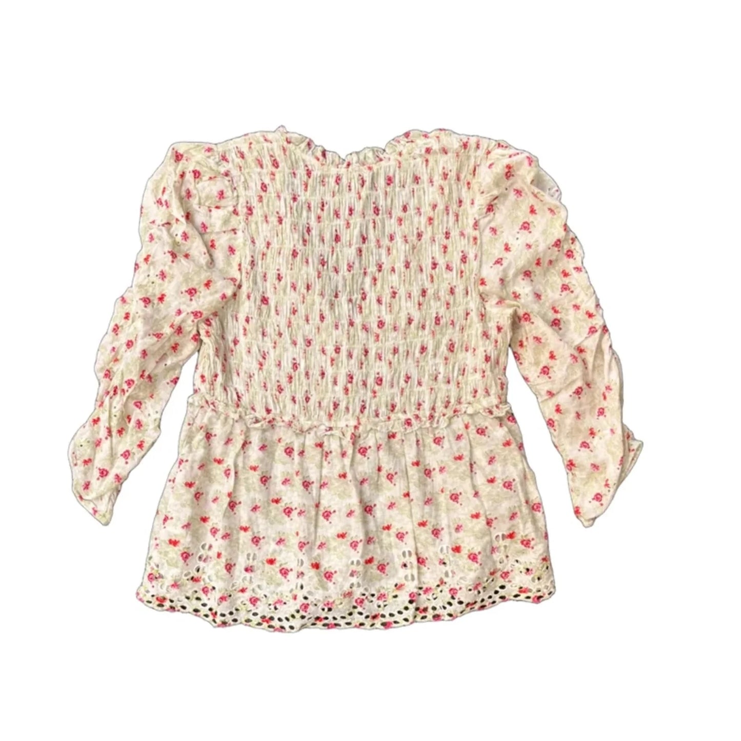 Blouse Long Sleeve By Anthropologie In Floral Print, Size: L