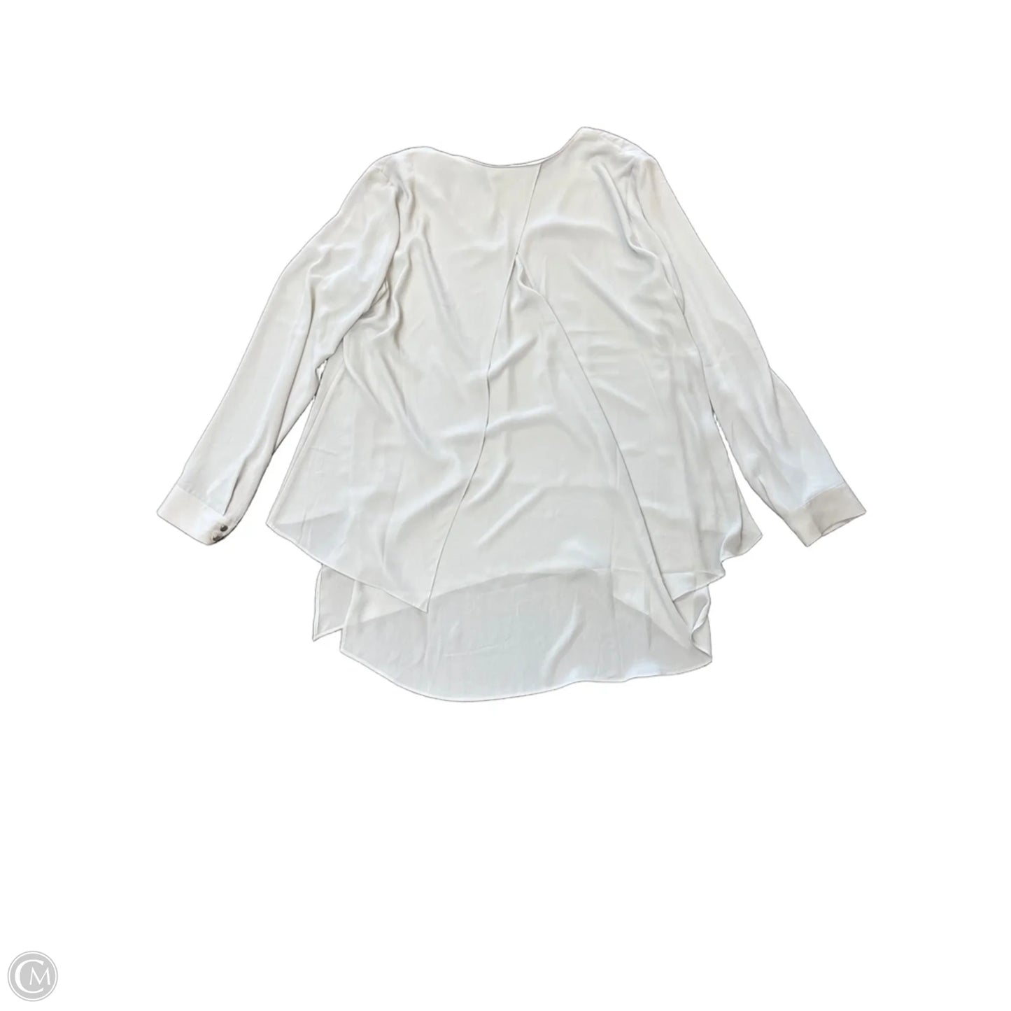 Blouse Long Sleeve By White House Black Market In Grey, Size: M