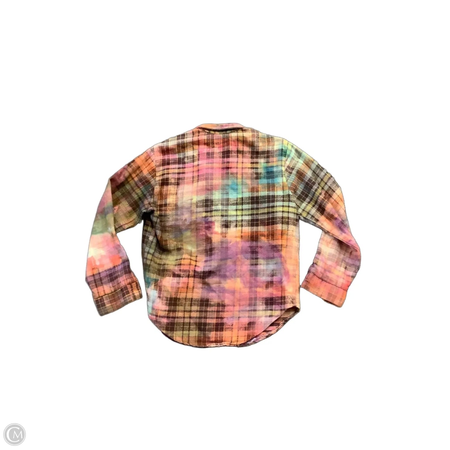 Top Long Sleeve By Clothes Mentor In Plaid Pattern, Size: M