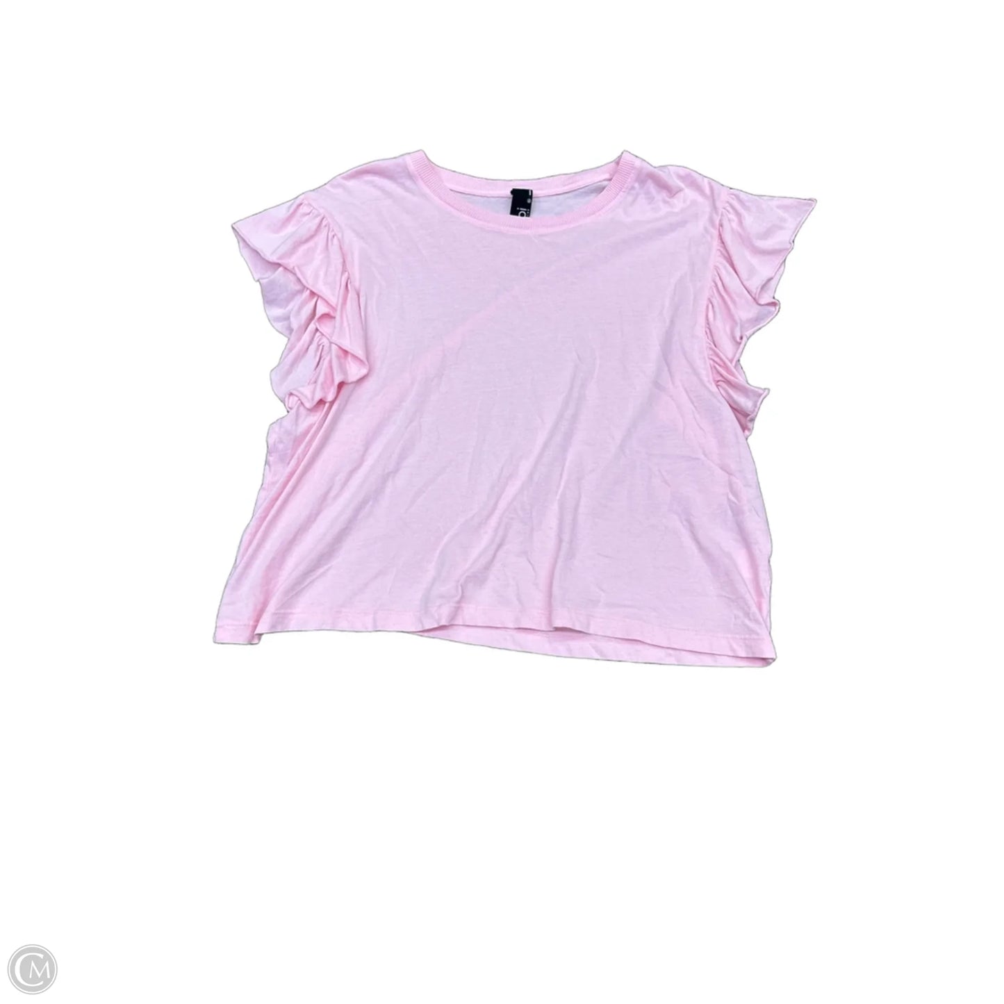Top Short Sleeve Basic By Bobi In Pink, Size: Xl