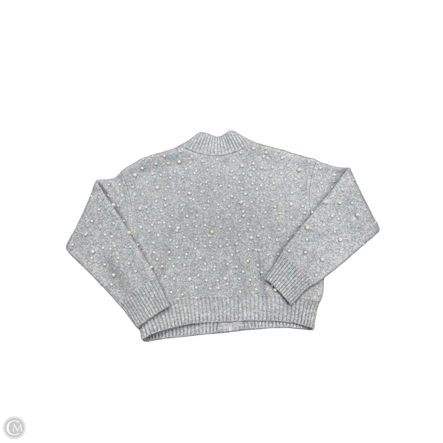 Sweater Cardigan By Nine West In Grey, Size: S