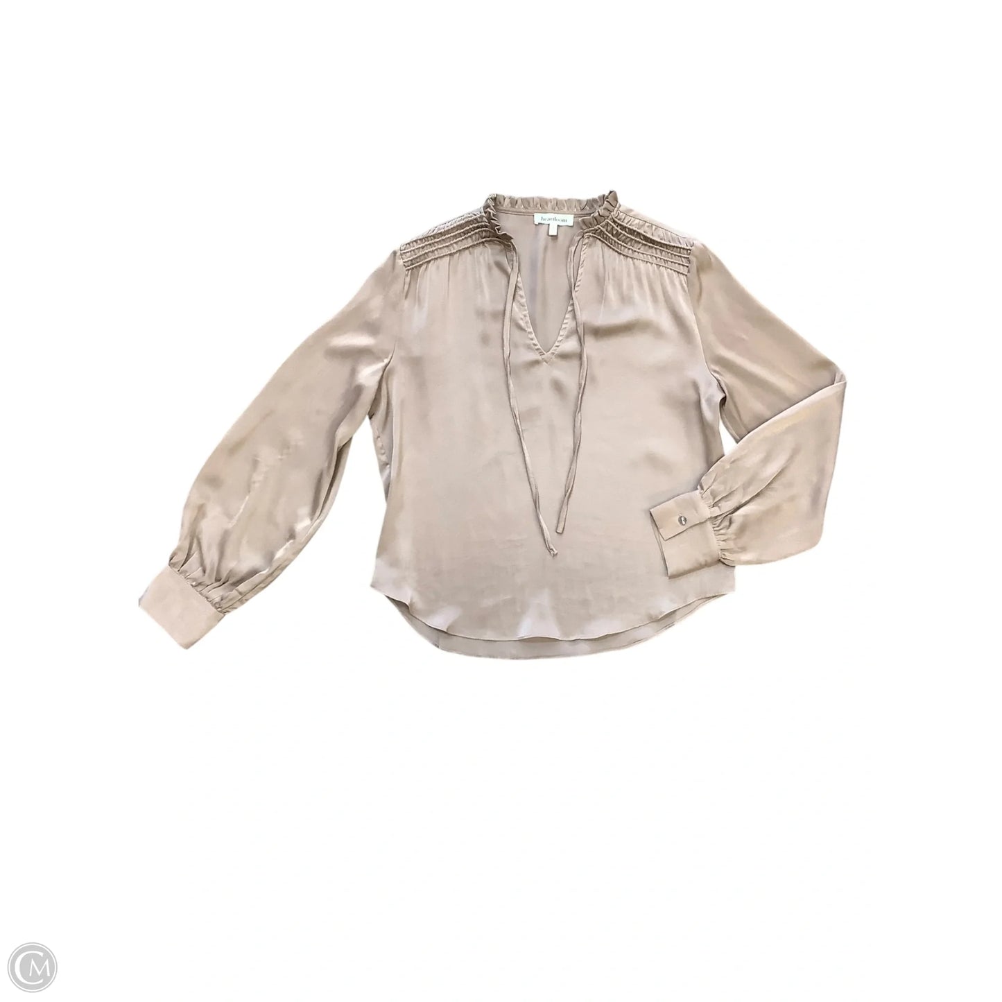 Blouse Long Sleeve By Heartloom In Brown, Size: S