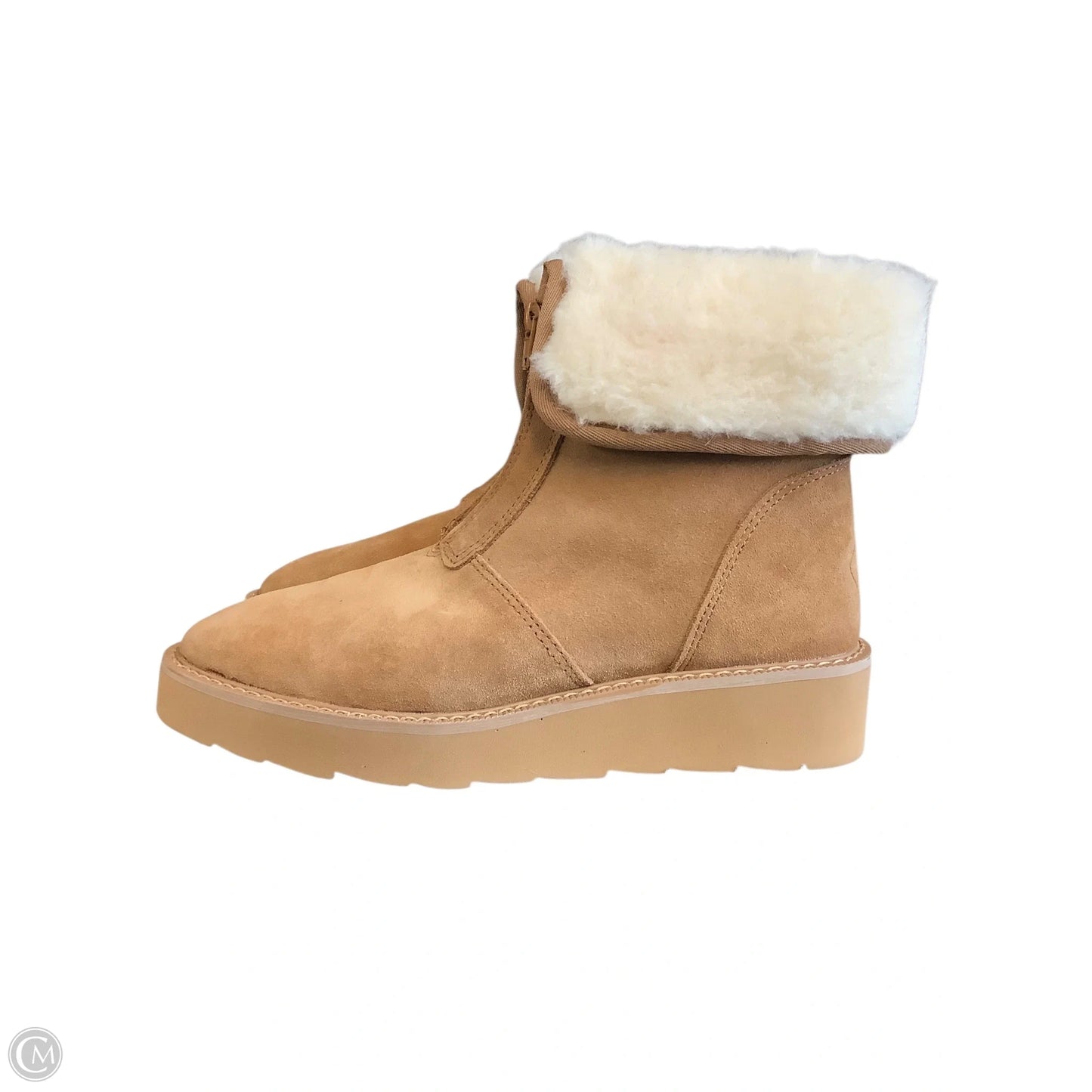 Boots Ankle Flats By Cmb In Tan, Size: 12