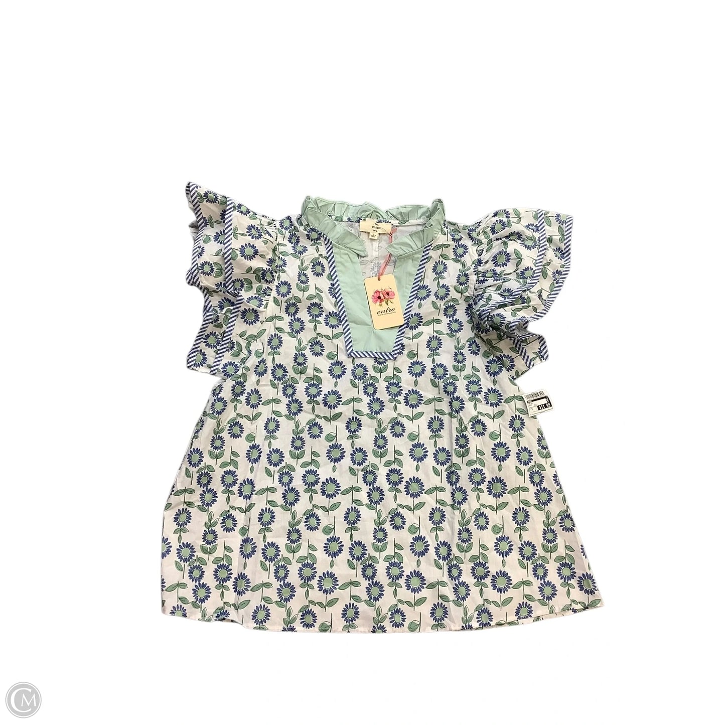 Top Short Sleeve By Entro In Green, Size: L