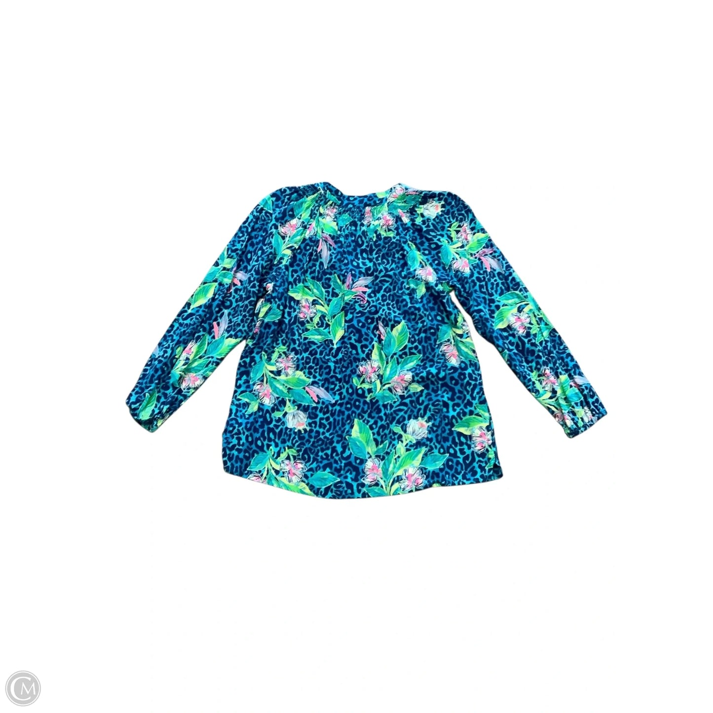 Blouse Designer By Lilly Pulitzer In Blue, Size: L