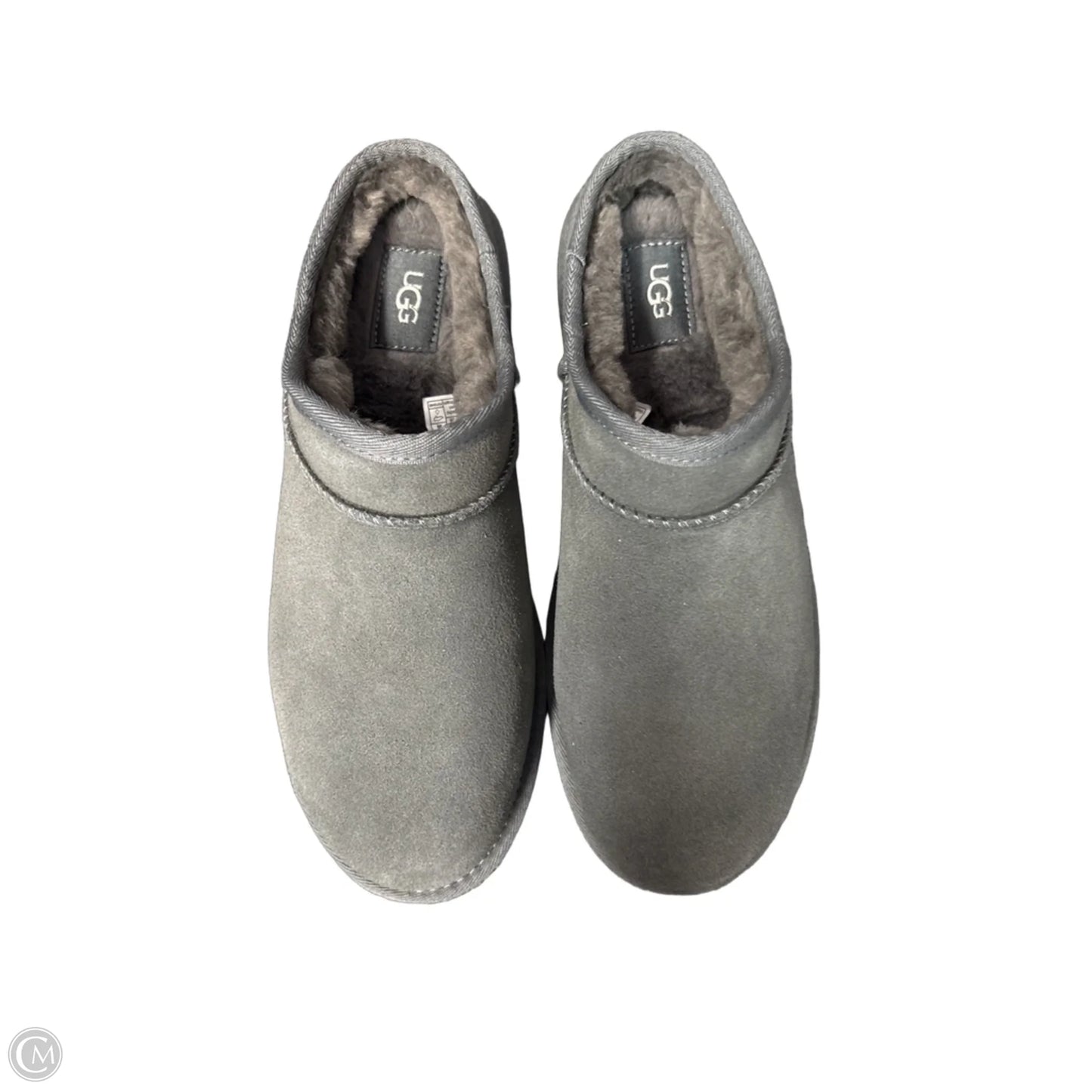 Slippers Designer By Ugg In Grey, Size: 11
