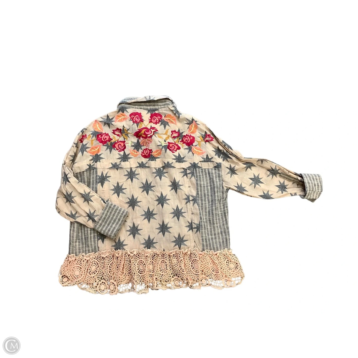 Top Long Sleeve By Cmc In Tan, Size: Osfm