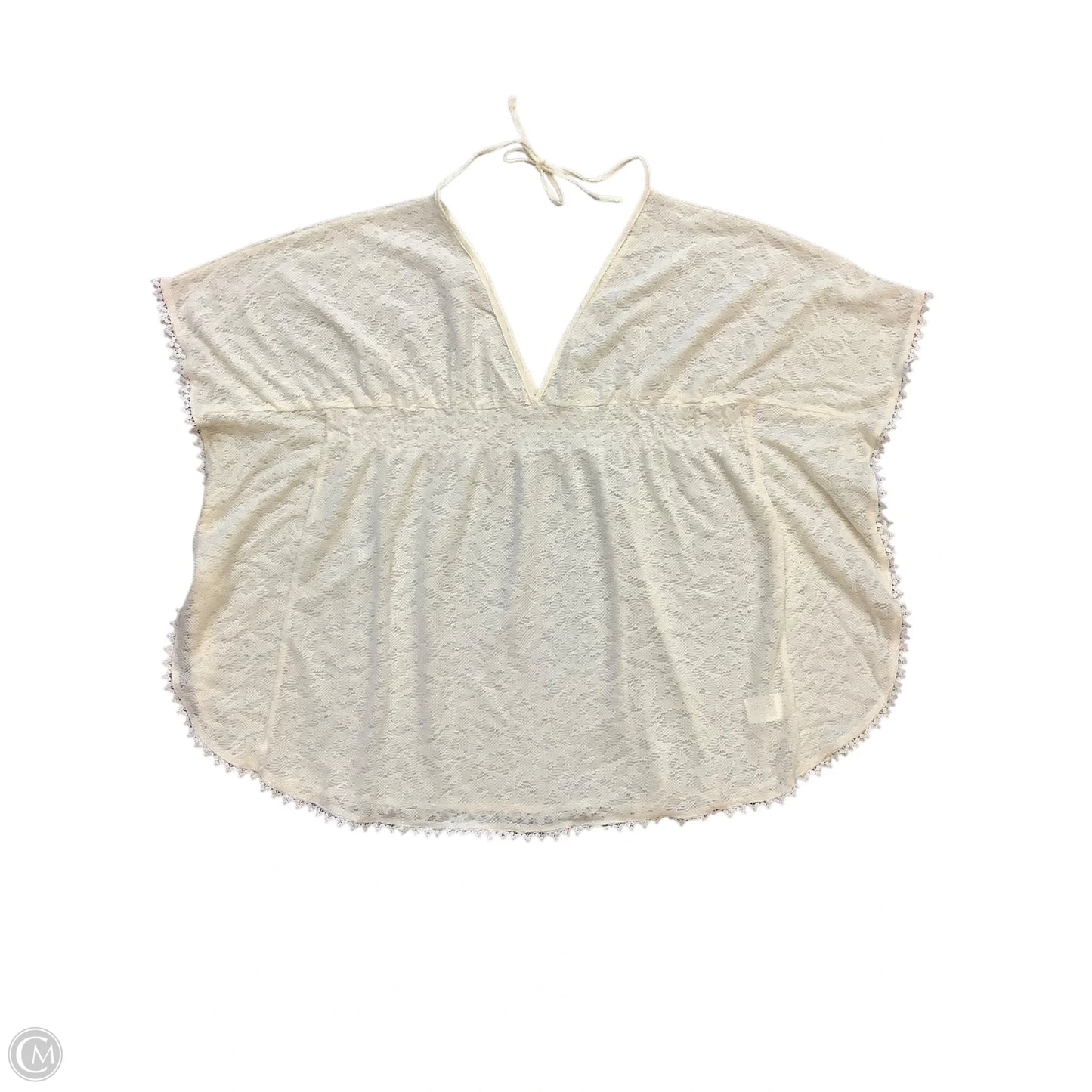 Top Short Sleeve By Suzanne Betro In Cream, Size: 2x