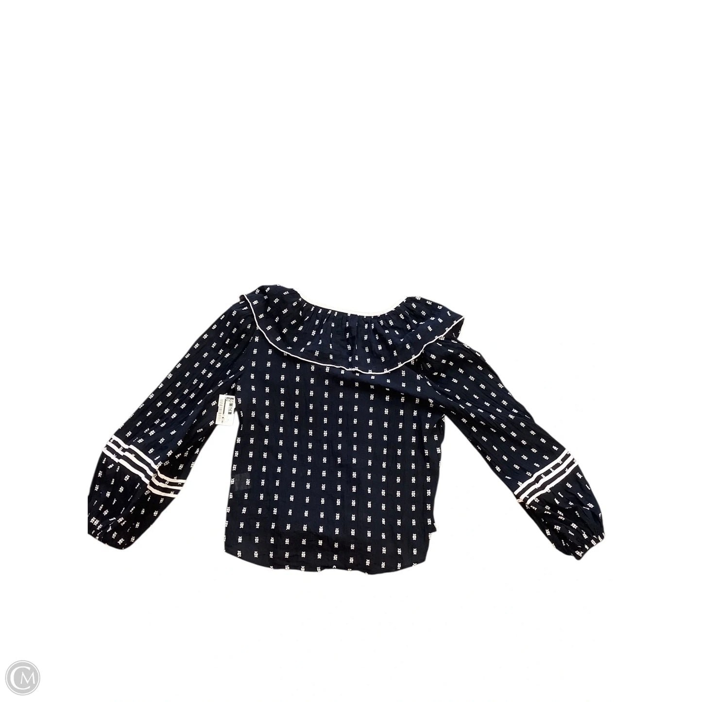 Blouse Long Sleeve By Cmb In Navy, Size: M