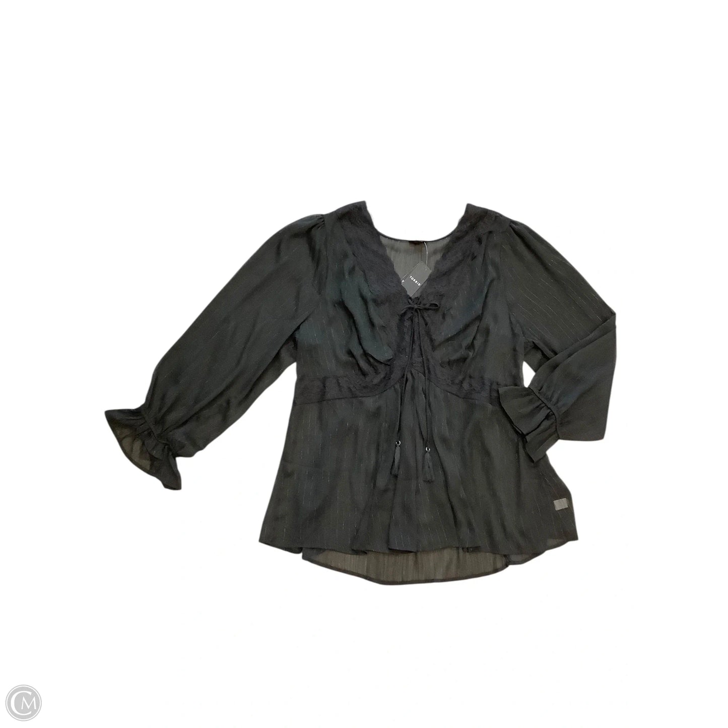 Blouse Long Sleeve By Torrid In Black, Size: 3x(22-24)