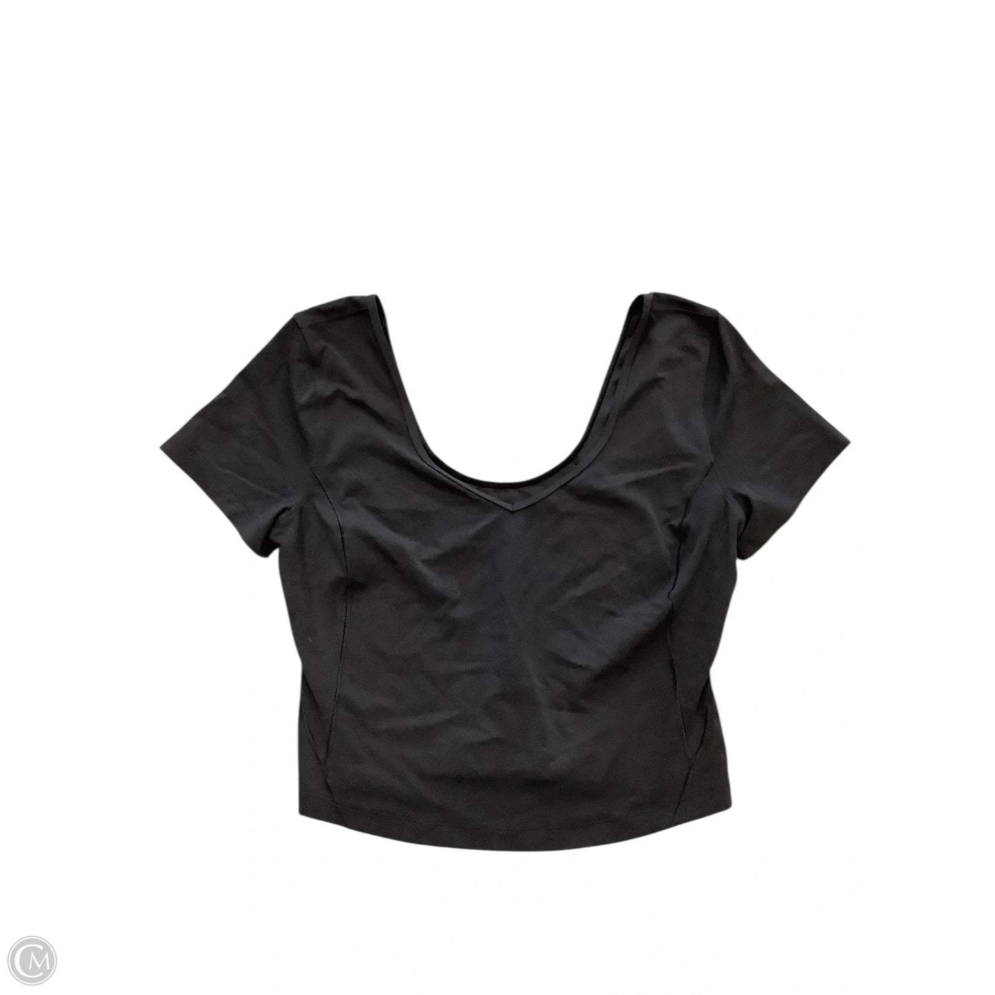 Athletic Top Short Sleeve By Lululemon In Black, Size: L
