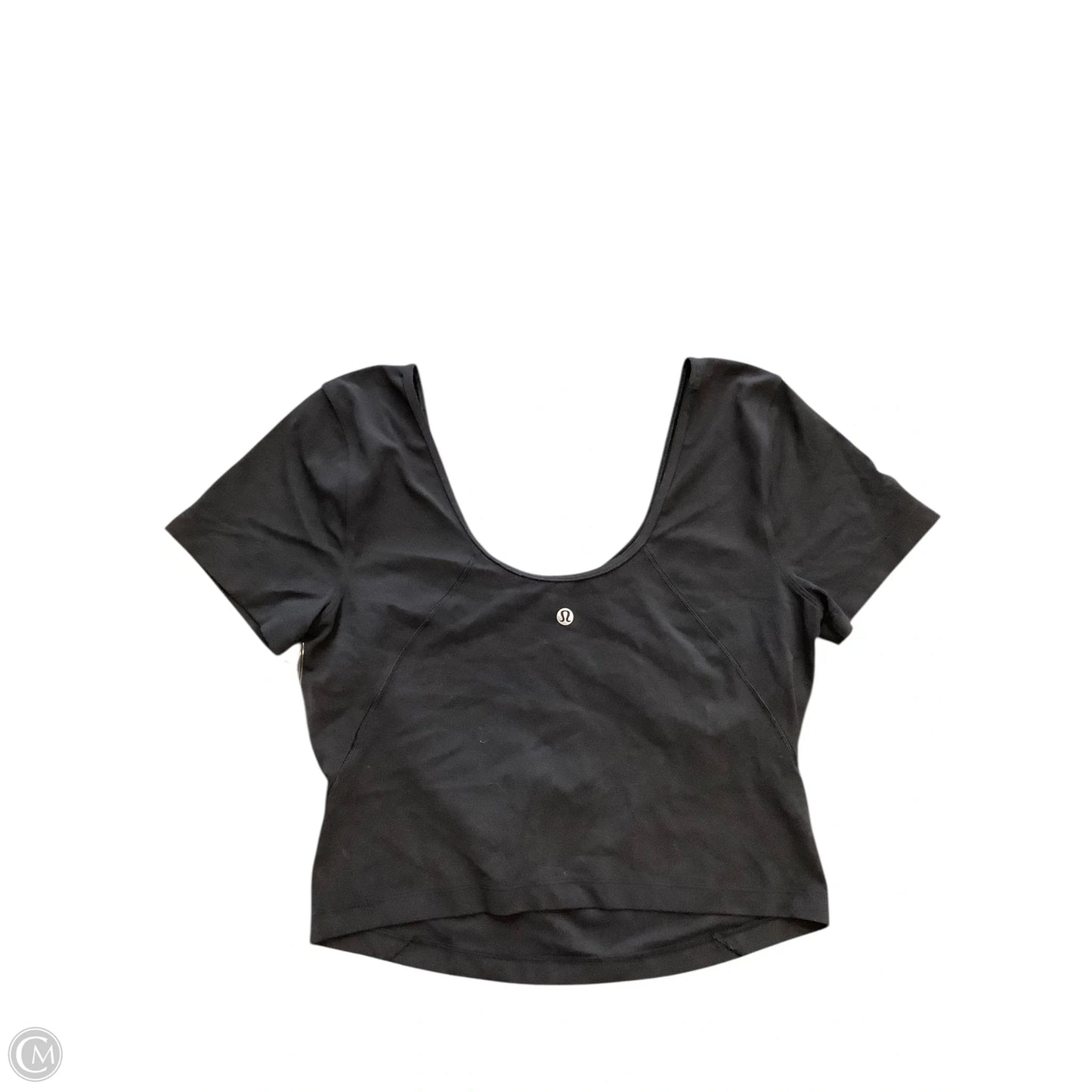 Athletic Top Short Sleeve By Lululemon In Black, Size: L